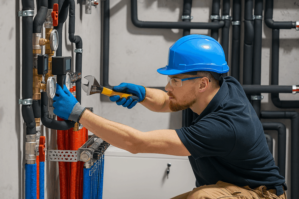 Tecnico regola impianto: HiLINE HD per installatori idraulici ed elettrici